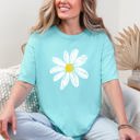 XL Chalky Mint Vintage Daisy Floral Print With Sunlit Summer Vibes And Timeless Floral Charm Comfort Colors Tee