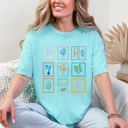 Large Chalky Mint Vintage Floral Stamps Floral Motifs With Delicate Petals And Timeless Charm Comfort Colors Tee