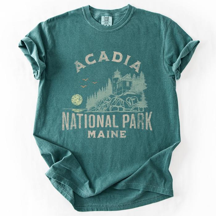 Acadia National Park Maine Nature Outdoors Camping Hiking Scenic Comfort Colors Tee