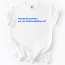 XXL White Hey Quick Question, Are You Kidding Me, Vulgar, Sassy, Sarcastic, Minimalist, Funny Comfort Colors Tee