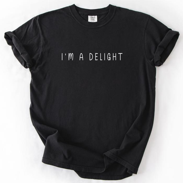 I'm A Delight, Sassy, Sarcastic, Minimalist, Funny Comfort Colors Tee Limited Edition