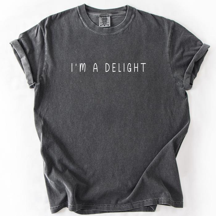 I'm A Delight, Sassy, Sarcastic, Minimalist, Funny Comfort Colors Tee Limited Edition