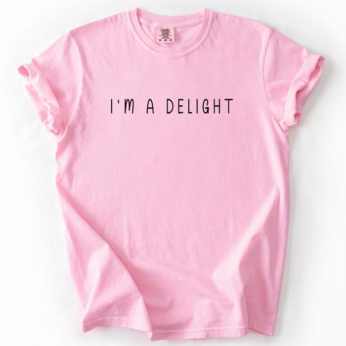 I'm A Delight, Sassy, Sarcastic, Minimalist, Funny Comfort Colors Tee Limited Edition