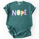 Small Blue Spruce Green Nope, Colorful, Sassy, Sarcastic, Minimalist, Funny, Bold, Playful Comfort Colors Tee