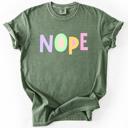 Medium Moss Dark Green Nope, Colorful, Sassy, Sarcastic, Minimalist, Funny, Bold, Playful Comfort Colors Tee