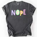 Large Pepper Dark Gray Nope, Colorful, Sassy, Sarcastic, Minimalist, Funny, Bold, Playful Comfort Colors Tee