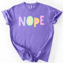 XXL Violet Purple Nope, Colorful, Sassy, Sarcastic, Minimalist, Funny, Bold, Playful Comfort Colors Tee