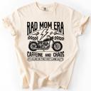  Rad Mom Era Caffeine and Chaos Sassy Mama Mother Real Life Supermom Everyday Hustle Coffee Loving Comfort Colors Tee
