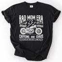 XXXL Black Rad Mom Era Caffeine and Chaos Sassy Mama Mother Real Life Supermom Everyday Hustle Coffee Loving Comfort Colors Tee