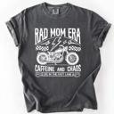 XL Pepper Dark Gray Rad Mom Era Caffeine and Chaos Sassy Mama Mother Real Life Supermom Everyday Hustle Coffee Loving Comfort Colors Tee