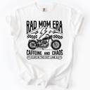 XL White Rad Mom Era Caffeine and Chaos Sassy Mama Mother Real Life Supermom Everyday Hustle Coffee Loving Comfort Colors Tee