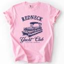 Large Blossom Light Pink Redneck Yacht Club Funny Summer Beach Hot Girl Summer Sunshine Comfort Colors Tee