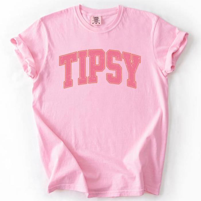 Tipsy Varsity Beach Sunshine Sarcastic Summer Vibe Edition Deluxe Comfort Colors Tee