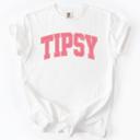XL White Tipsy Varsity Beach Sunshine Sarcastic Summer Vibe Edition Deluxe Comfort Colors Tee