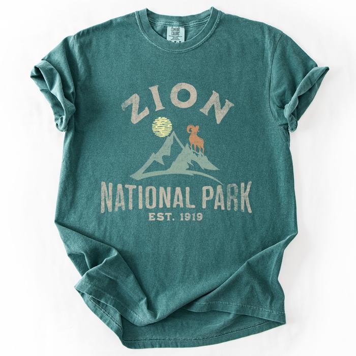 Zion National Park Nature Outdoors Hiking Camping Scenic Landscapes And Trails For Adventurers Comfort Colors Tee