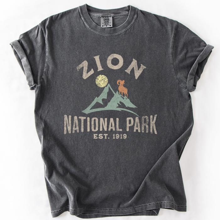 Zion National Park Nature Outdoors Hiking Camping Scenic Landscapes And Trails For Adventurers Comfort Colors Tee