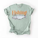 Large Sage Fishing Life Boat Lake Sea Camping Outdoor Nature Travel Adventure Comfort Colors Tee