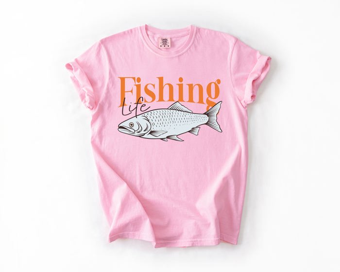 Fishing Life Boat Lake Sea Camping Outdoor Nature Travel Adventure Comfort Colors Tee