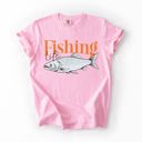 Small Blossom Light Pink Fishing Life Boat Lake Sea Camping Outdoor Nature Travel Adventure Comfort Colors Tee