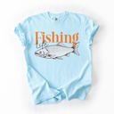 Large Chambray Baby Blue Fishing Life Boat Lake Sea Camping Outdoor Nature Travel Adventure Comfort Colors Tee