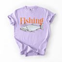 Large Orchid Light Purple Fishing Life Boat Lake Sea Camping Outdoor Nature Travel Adventure Comfort Colors Tee