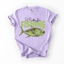 Medium Orchid Light Purple I'd Rather Be Fishing Boat Lake Life Sea Life Camping Outdoor Nature Travel Comfort Colors Tee
