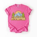 Large Crunchberry Pink Mountain Mama Adventure Boat Lake Life Camping Outdoor Nature Travel Comfort Colors Tee