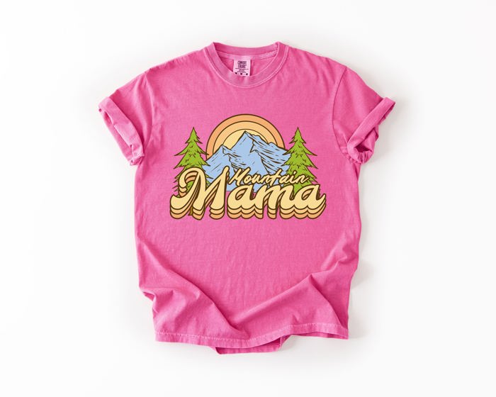 Mountain Mama Adventure Boat Lake Life Camping Outdoor Nature Travel Comfort Colors Tee