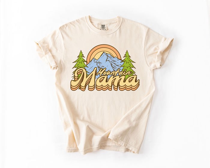 Mountain Mama Adventure Boat Lake Life Camping Outdoor Nature Travel Comfort Colors Tee