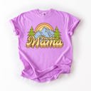 Large Violet Purple Mountain Mama Adventure Boat Lake Life Camping Outdoor Nature Travel Comfort Colors Tee