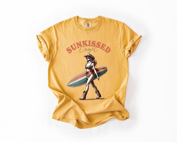 Sun Kissed Cowgirl Summer Beach Sea Life Outdoor Travel Western Country Comfort Colors Tee