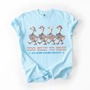 Small Chambray Baby Blue Too Silly To Sink Goose Beach Vacation Summer Travel Sundrenched Holiday Sun Edition Comfort Colors Tee