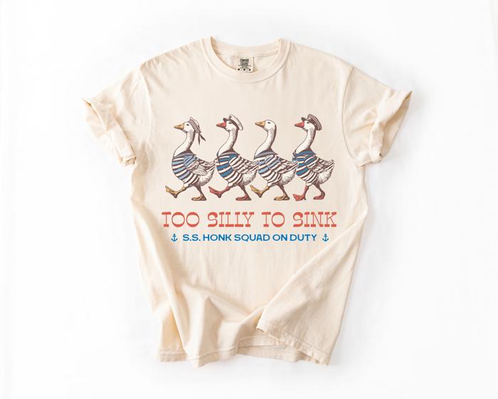 Too Silly To Sink Goose Beach Vacation Summer Travel Sundrenched Holiday Sun Edition Comfort Colors Tee