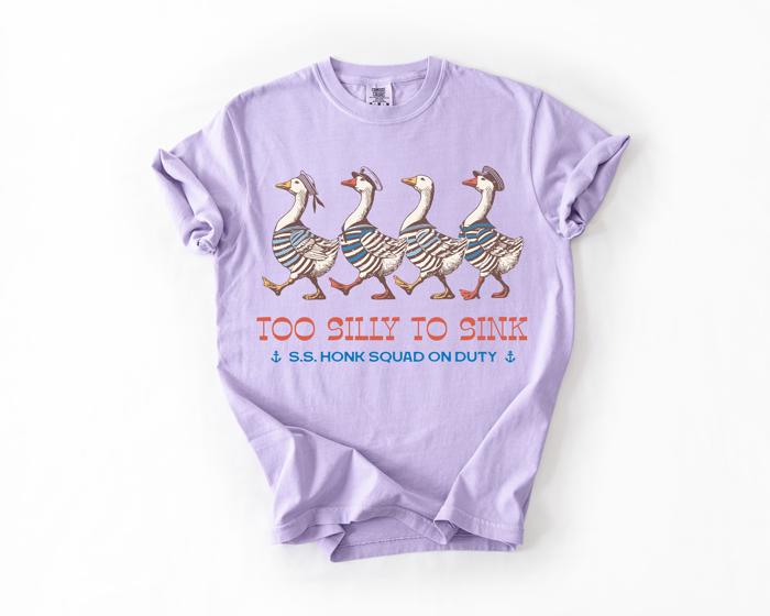 Too Silly To Sink Goose Beach Vacation Summer Travel Sundrenched Holiday Sun Edition Comfort Colors Tee