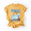 Large Mustard Weekend Hooker Adventure Boat Lake Life Camping Outdoor Nature Travel Comfort Colors Tee