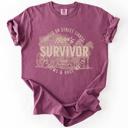 XXL Berry Red 1900s Survivor, Funny Gen X Nostalgia Attitude, Sarcastic Retro Humor For Bold Collectors Comfort Colors Tee