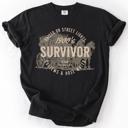 Large Black 1900s Survivor, Funny Gen X Nostalgia Attitude, Sarcastic Retro Humor For Bold Collectors Comfort Colors Tee