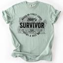 Medium Sage 1900s Survivor, Funny Gen X Nostalgia Attitude, Sarcastic Retro Humor For Bold Collectors Comfort Colors Tee