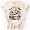 Large Ivory Cream A Clean Beaver, Get More Wood Classic Dad Humor Design Edition Comfort Colors Tee
