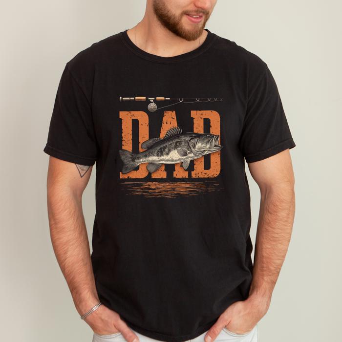 Dad's Camo Fishing Camp Outdoors Enthusiast Who Loves Lakes Rivers And Trails Comfort Colors Tee