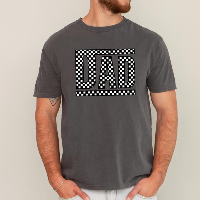 Dad Retro Checkered Heritage Style Icon Print For Dads And Everyday Casual Wardrobe Comfort Colors Tee