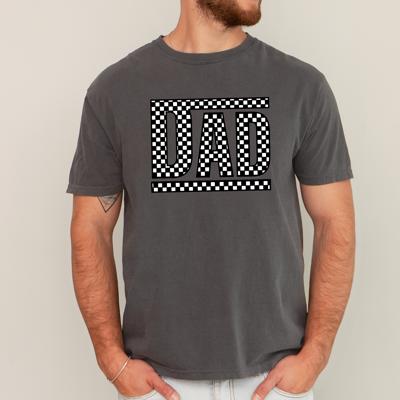 Dad Retro Checkered Heritage Style Icon Print For Dads And Everyday Casual Wardrobe Comfort Colors Tee