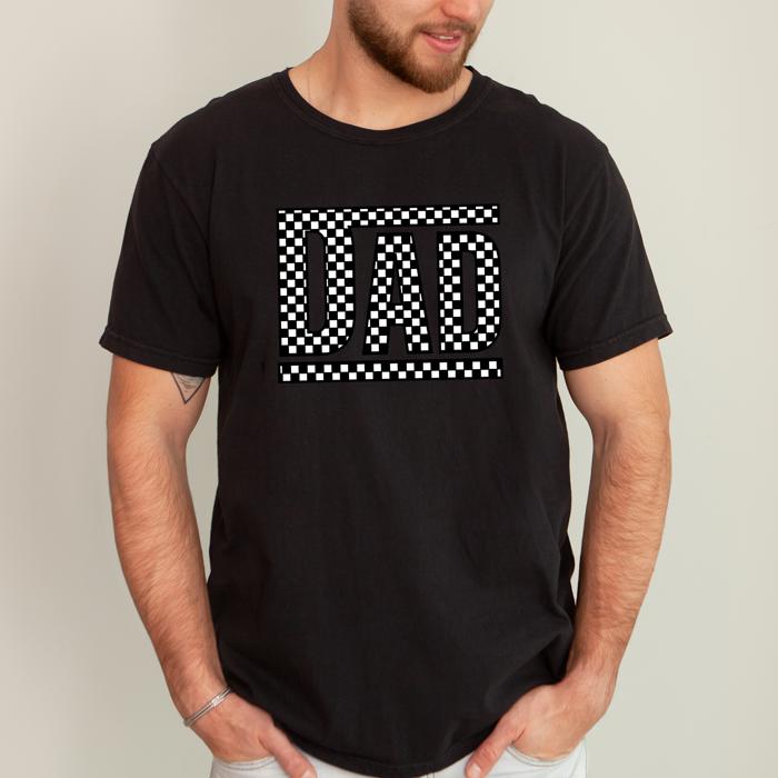Dad Retro Checkered Heritage Style Icon Print For Dads And Everyday Casual Wardrobe Comfort Colors Tee