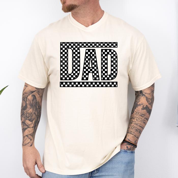 Dad Retro Checkered Heritage Style Icon Print For Dads And Everyday Casual Wardrobe Comfort Colors Tee