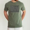 Medium Moss Dark Green Dad Retro Checkered Heritage Style Icon Print For Dads And Everyday Casual Wardrobe Comfort Colors Tee