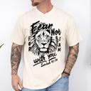 XXL Ivory Cream Fear Not, For I Am With You, Lion Bible Verse Faith Motto Inspirational Comfort Colors Tee