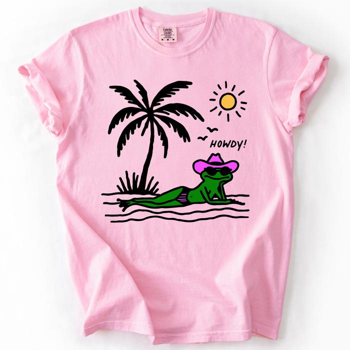 Hot Girl Summer, Funny Frog, Howdy, Beach, Summer, Sunshine Vibes Comfort Colors Tee
