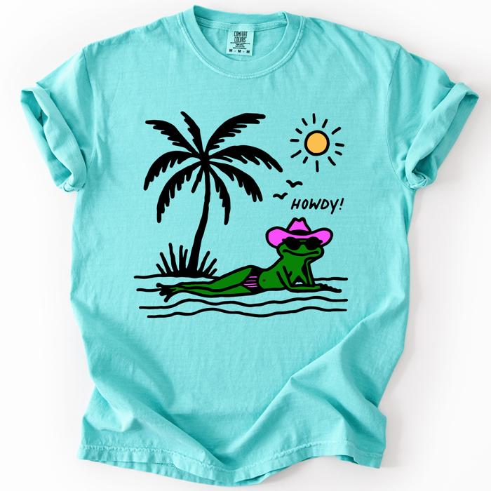 Hot Girl Summer, Funny Frog, Howdy, Beach, Summer, Sunshine Vibes Comfort Colors Tee
