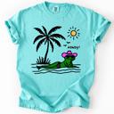 XL Chalky Mint Hot Girl Summer, Funny Frog, Howdy, Beach, Summer, Sunshine Vibes Comfort Colors Tee