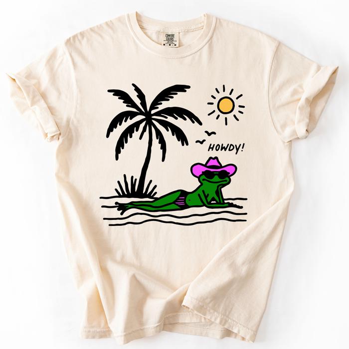 Hot Girl Summer, Funny Frog, Howdy, Beach, Summer, Sunshine Vibes Comfort Colors Tee